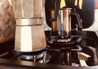 Start the day with freshly-brewed coffee